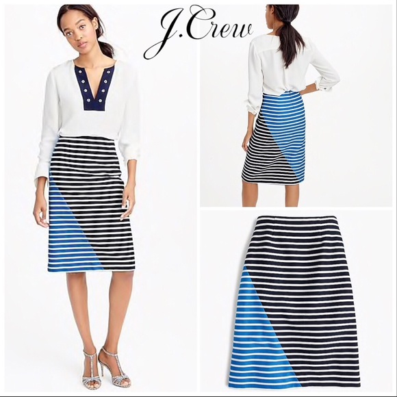 J. Crew Dresses & Skirts - J. Crew Colorblock diagonal striped cotton skirt 4